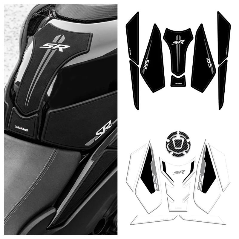 cfmoto-450sr用ゴム製燃料タンクステッカーパッド、オートバイ用カラフル装飾保護デカール-スタイル選択可能