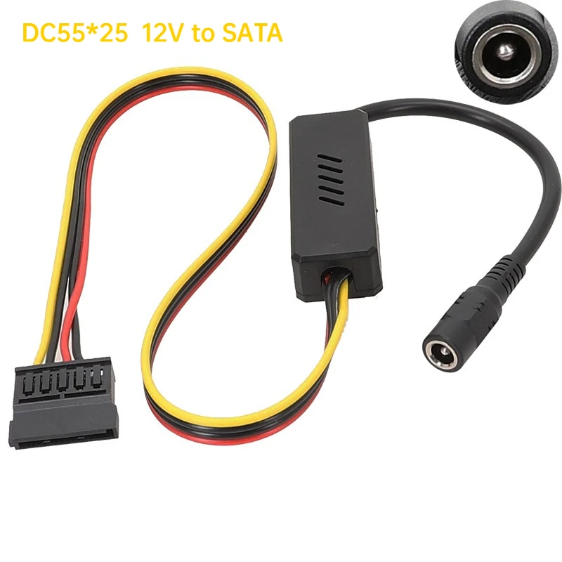

DC 5525 To SATA IDE Hard Drive Power Supply Cable DC 12V To 4Pin Molex/ SATA Hard Drive Cable Step-down Voltage Regulator