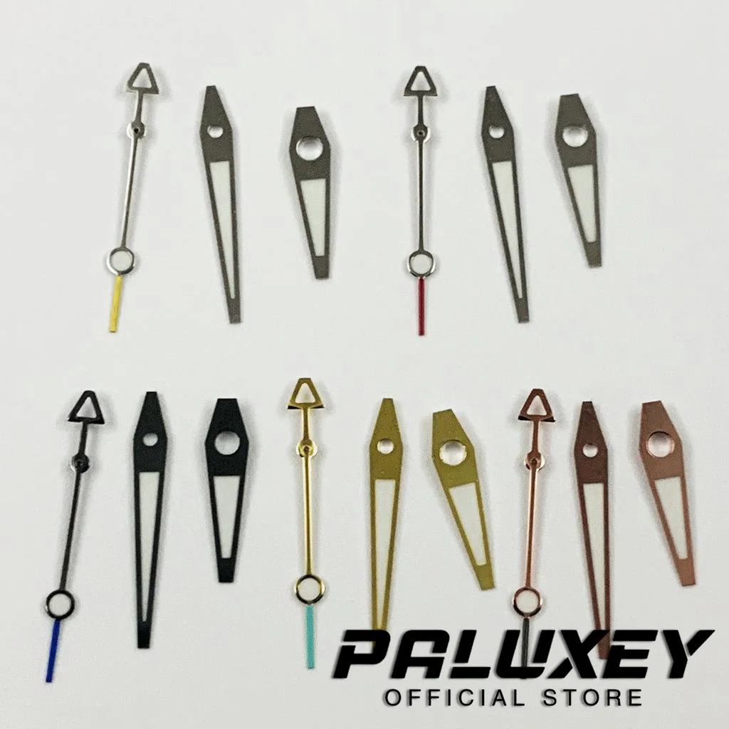 สีเขียวเรืองแสงสีเงินสีดำนาฬิกาทองคำสีกุหลาบมือเรืองแสง NH35 7S26 NH36 7S36 4R35เคลื่อนไหวอัตโนมัติ4R36