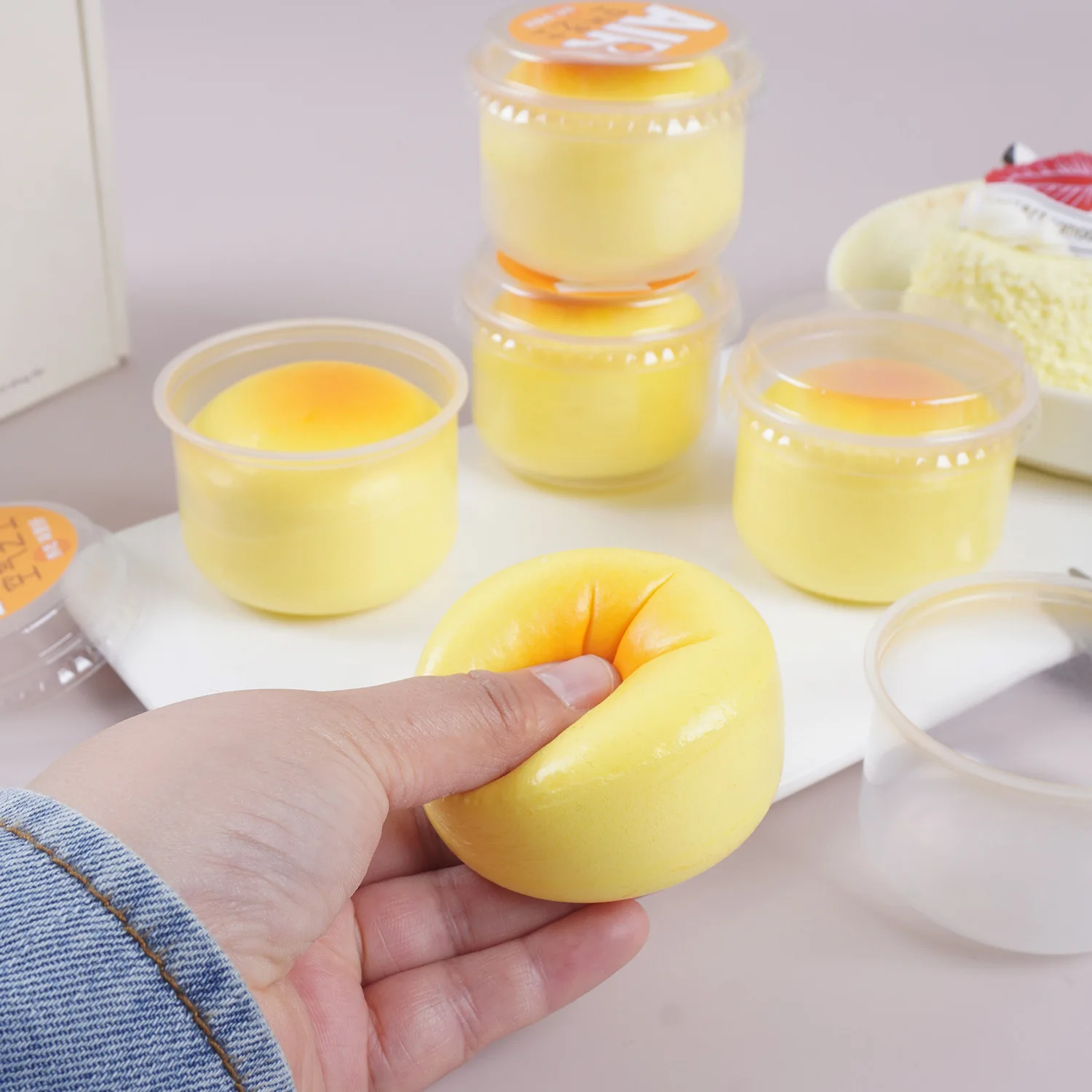 

PU Artificial Cheese Cake Cup Fake Food Model Slow Rebound Dessert Cheesecake Cup Simulation Photography Props Bakery Decoration