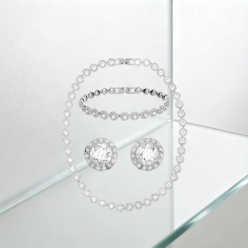 مجموعة قلادة Una Angelic مع تفاصيل دائرية وقطعة عنق عصرية وبسيطة وإكسسوارات الحفلات غير الرسمية #2