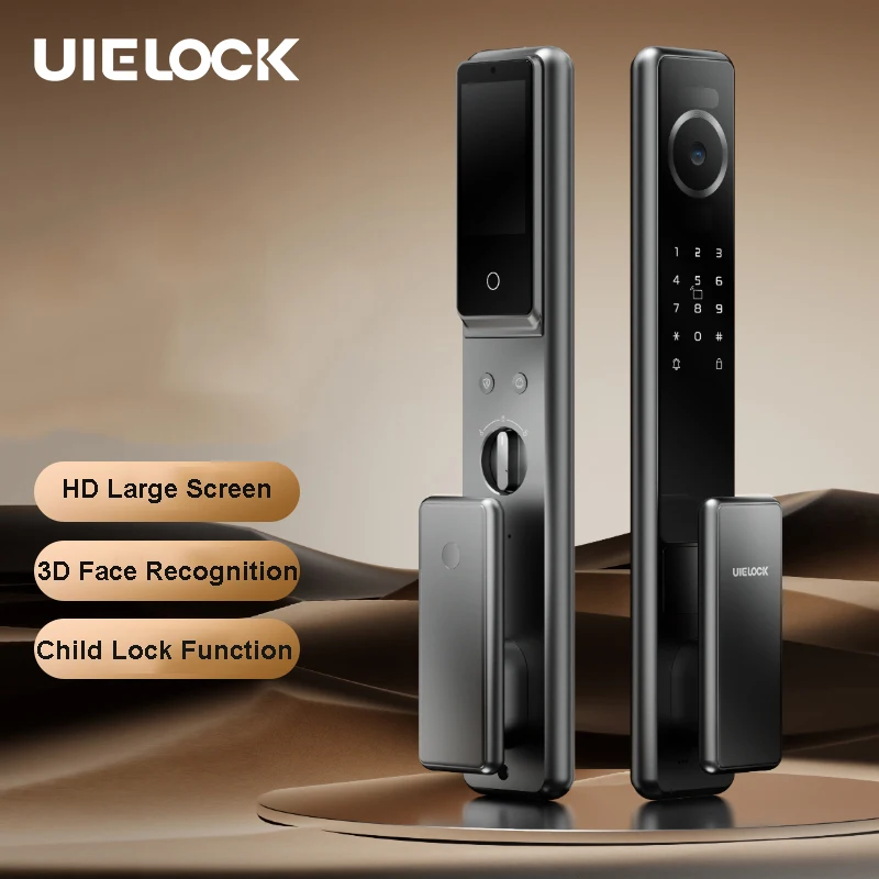 T Door Lock Electric Fingerprint 3D Face Recognition Tuya Smart Door Lock With Camera