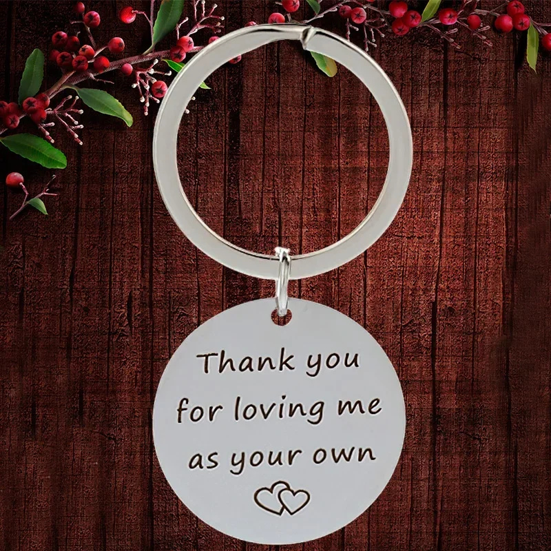 Charm Step Mom Mother Gift Keychain Pendant Stepmother Mothers Day Gift Key Chain Keyring Thank You for Loving Me As Your Own