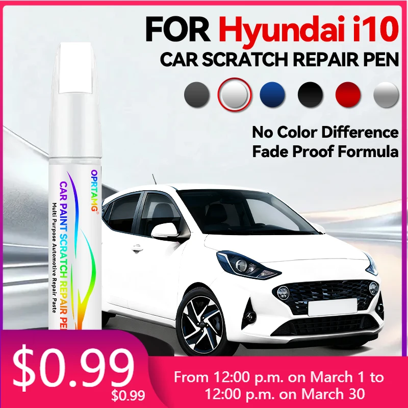 Car Tools Car Paint Repair Pen Paint Scratch Repair Accessories For Hyundai I10 Phantom Black Cyber Grey Lightning White Blue Si