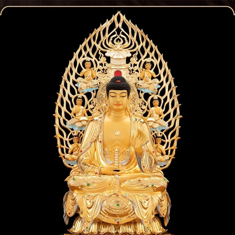 Sambo  Sakyamuni Medicine Buddha Amitabha  statue Buddha desktop decoration ornament