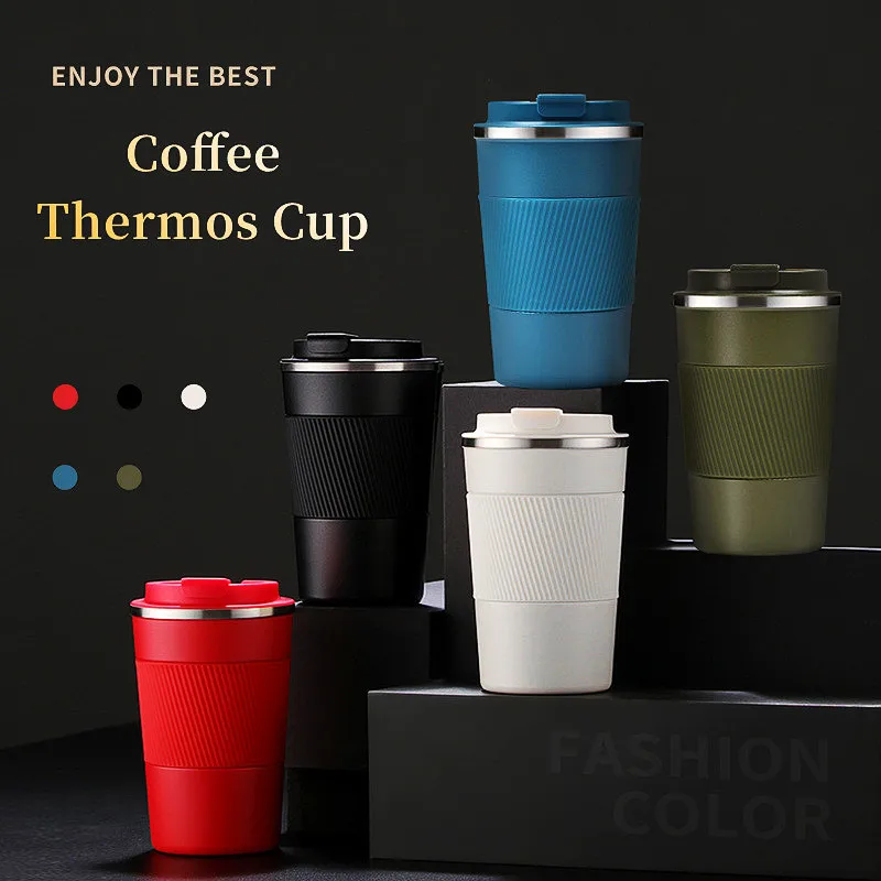 304 Stainless Steel Coffee Cup Thermal Mug Double Vacuum Insulation Leak-proof Non-slip Travel PortableCar WaterBottle 380/510ML