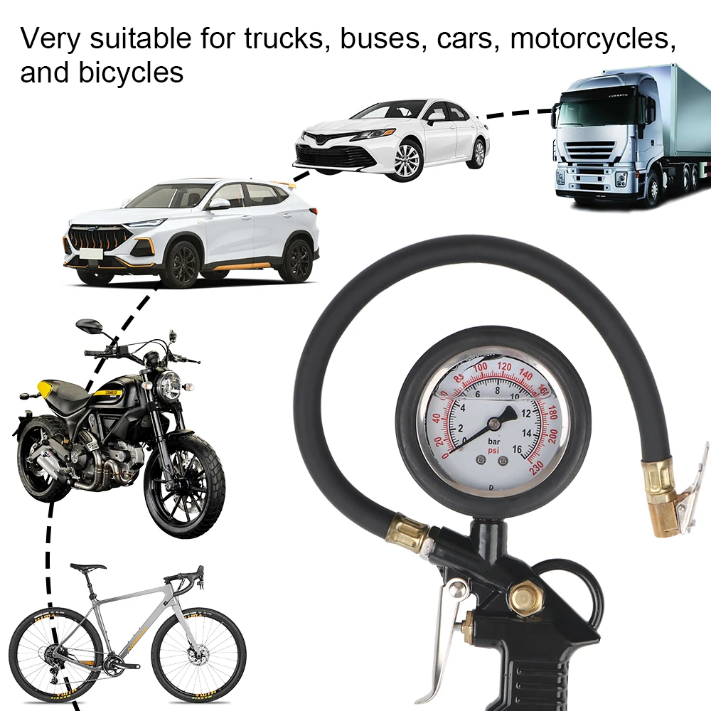 Digital Display Testing Meter Car Tire Pressure Gauge LCD Digital/Oil Immersion/Graduated For Motorcycle Truck Bike