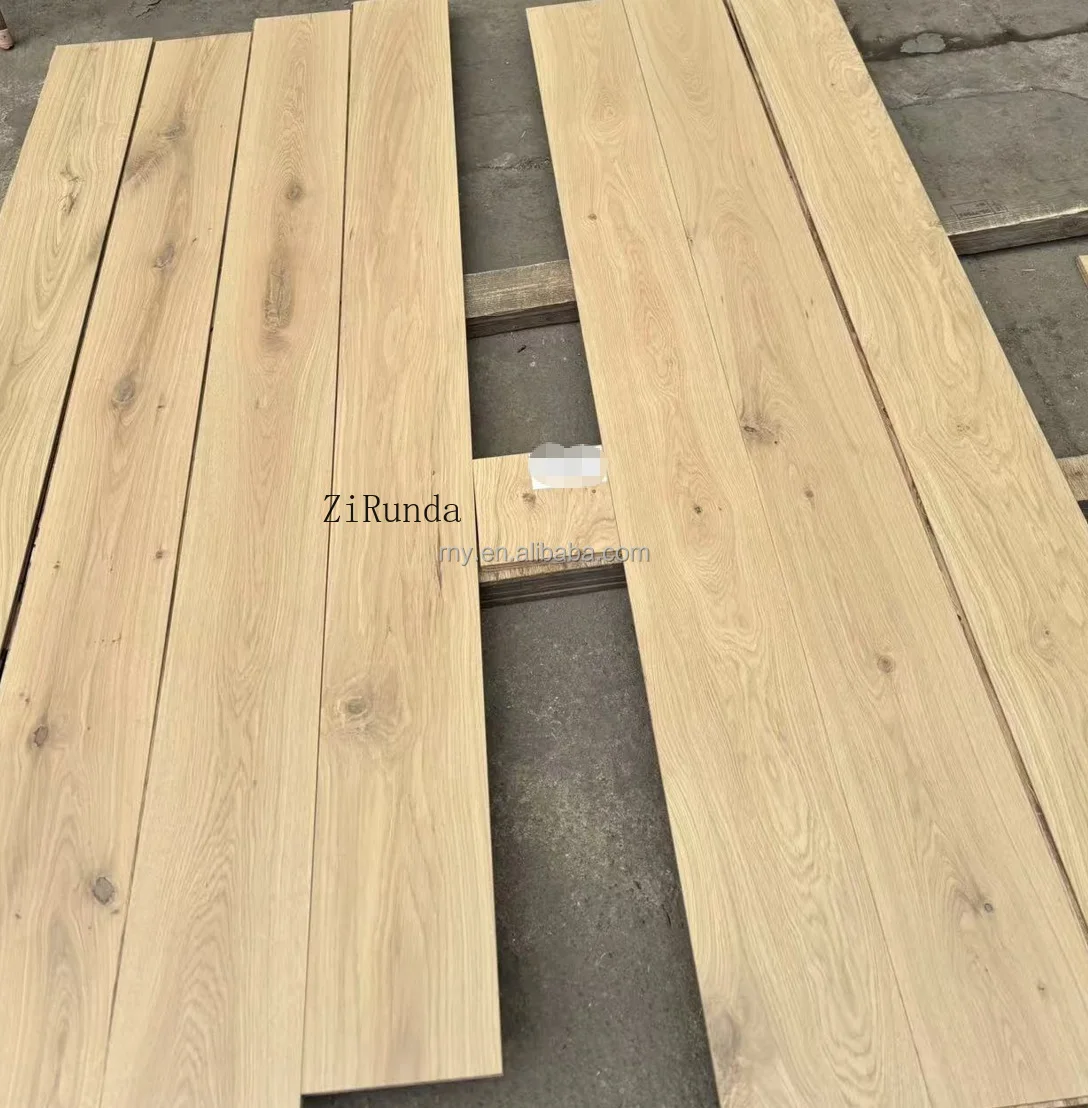 نسخة مخصصة أرضيات خشبية من خشب البلوط الأبيض عالية الجودة مناسبة للمناطق المرورية العالية 220 /240/260 مم ألواح خشبية متينة #4