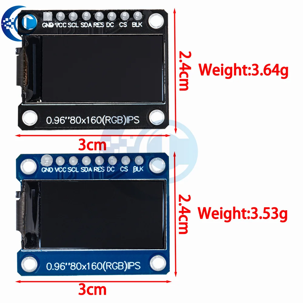 1pc 0.96/1.3 Inch TFT LCD Display Module ST7735 SPI Driver,65K Colors, 80x160 Resolution (Non-OLED), Compatible  for Arduino