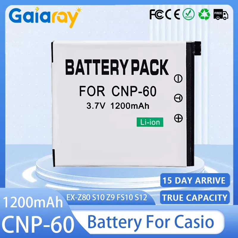 CNP-60 batería de cámara 3,7 V 1200mAH CNP 60 CNP60 NP60 batería recargable para Casio EX-Z80 S10 Z9 FS10 S12 Z20 Z29 Z85 Z80 Z90