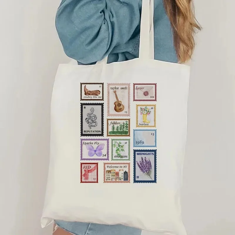 تايلور ألبومات الموسيقى Stamps حمل حقيبة المرأة الموضة الجمالية نمط الموسيقى حقيبة كتف ألبوم تايلور إلهام الطوابع البريدية #3