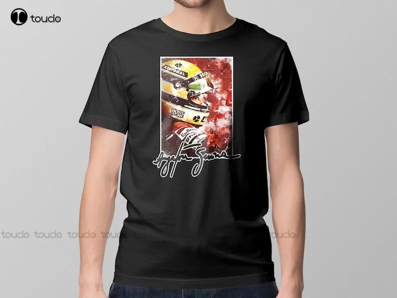 Ayrton Senna Men'S Helmet Design T-Shirt Custom Aldult Teen Unisex Digital Printing Tee Shirts Xs-5Xl Custom Gift Streetwear