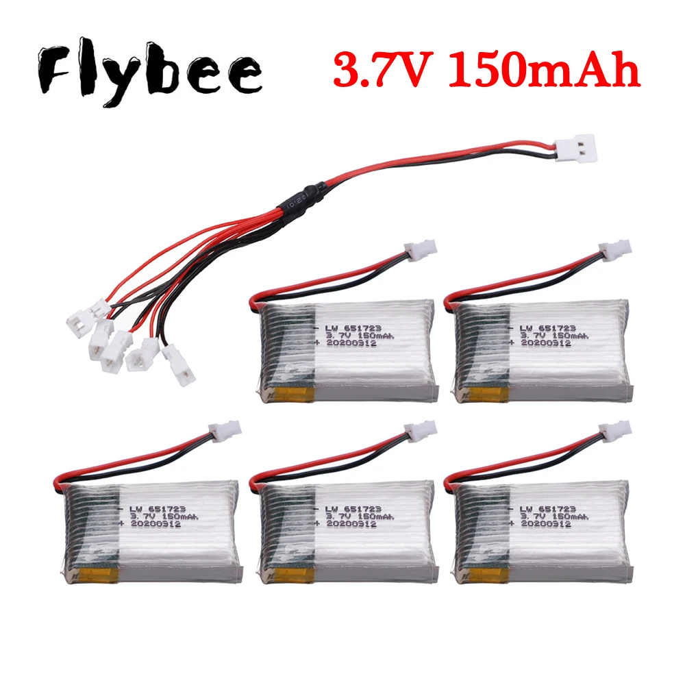 3.7V 150mAh Lipo Battery H20 Battery For H20 Syma S8 M67 U839 RC Quadcopter / RC Helicopter 3.7v 651723 RC Drone Battery