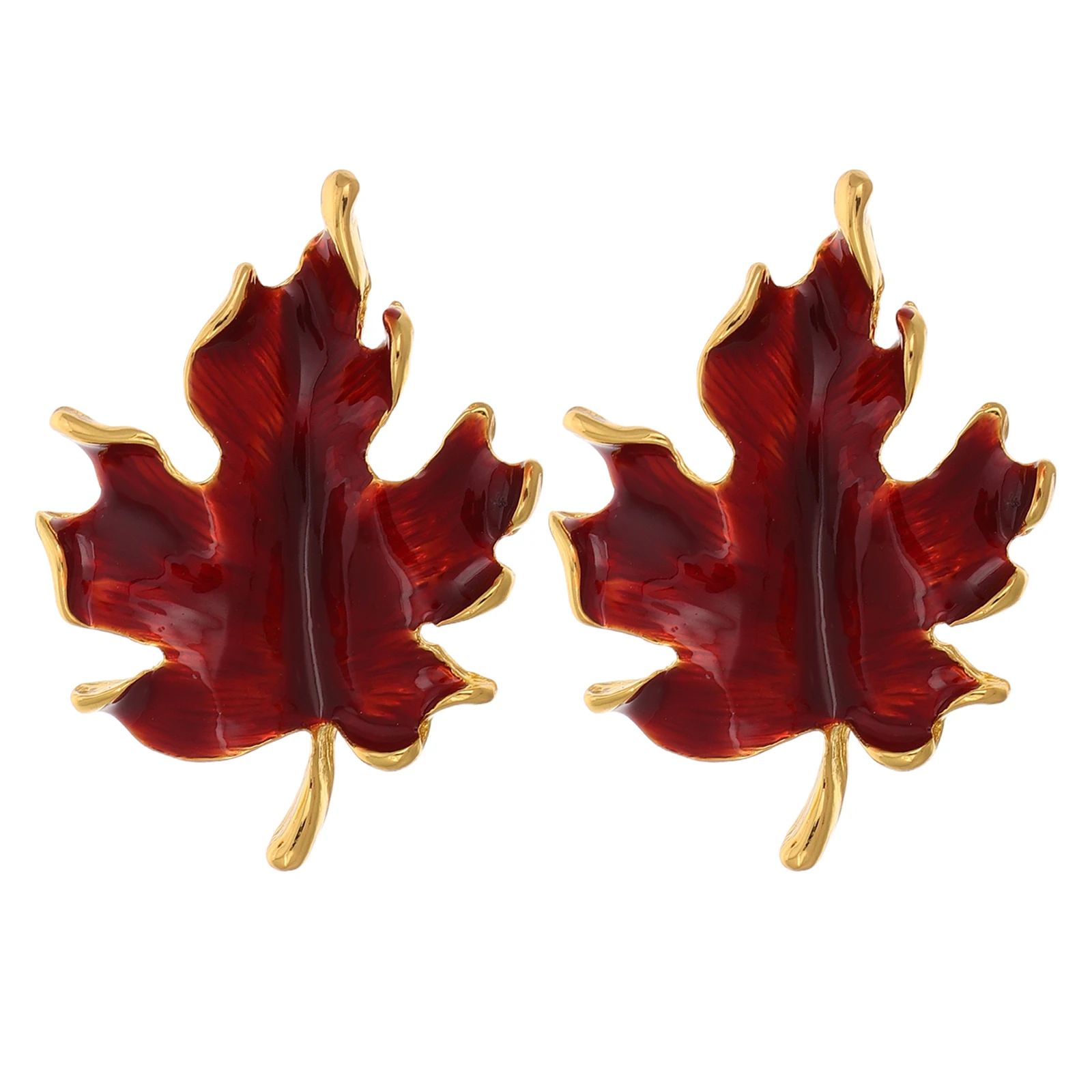 

Maple Leaf Stud Earrings for Women Autumn Fashion Zinc Alloy Piercing Dainty Small Unique Design Versatile Style Glossy Finish