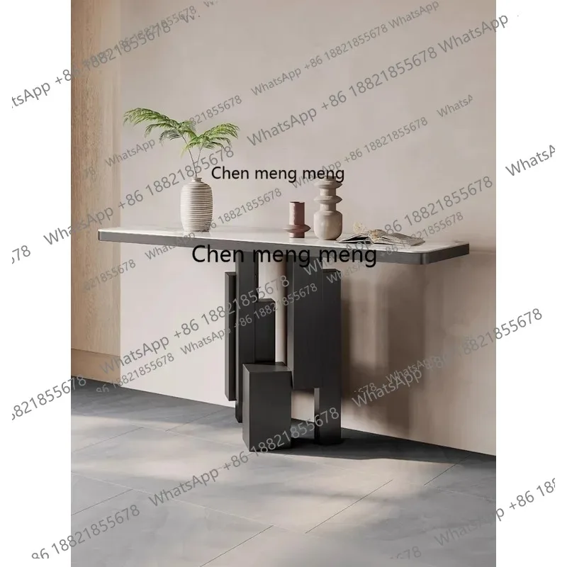 

M26 Rock slab entrance table against the wall Extremely narrow corridor entry end view platform Entrance cabinet Light luxury ca