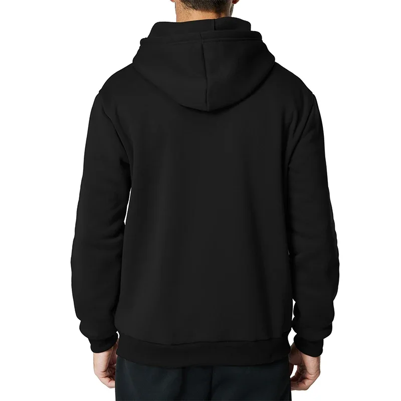 2025 Autumn and Winter New European and American Casual Zipper Fleece Sports Hat Set with Solid Color Sweater and Pants for Men