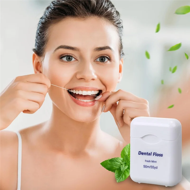 

AA20-60 Pack Mini Floss Bulk 50M Each Travel Floss Oral Care For Teeth And Protection White