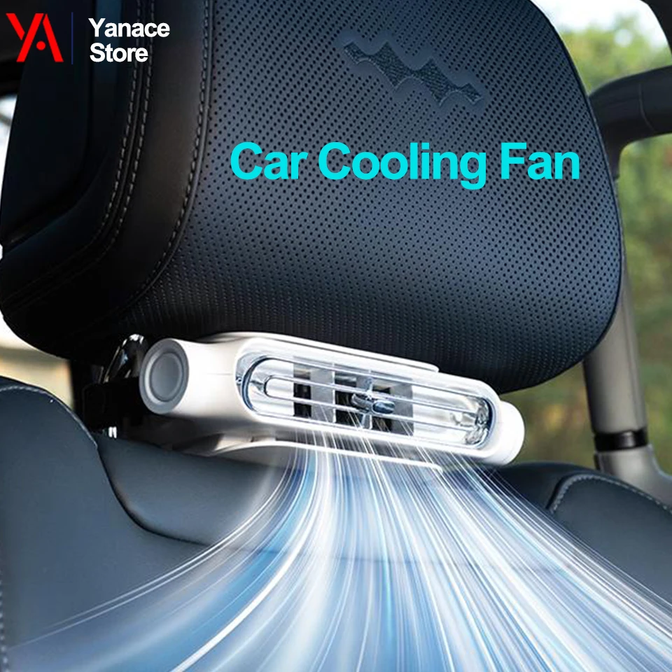 Dual-turbine Car Fan USB Rechargeable Car Cooling Fan with Hidden Design Ideal for Pet Cooling Quiet Operation Suitable for Kids