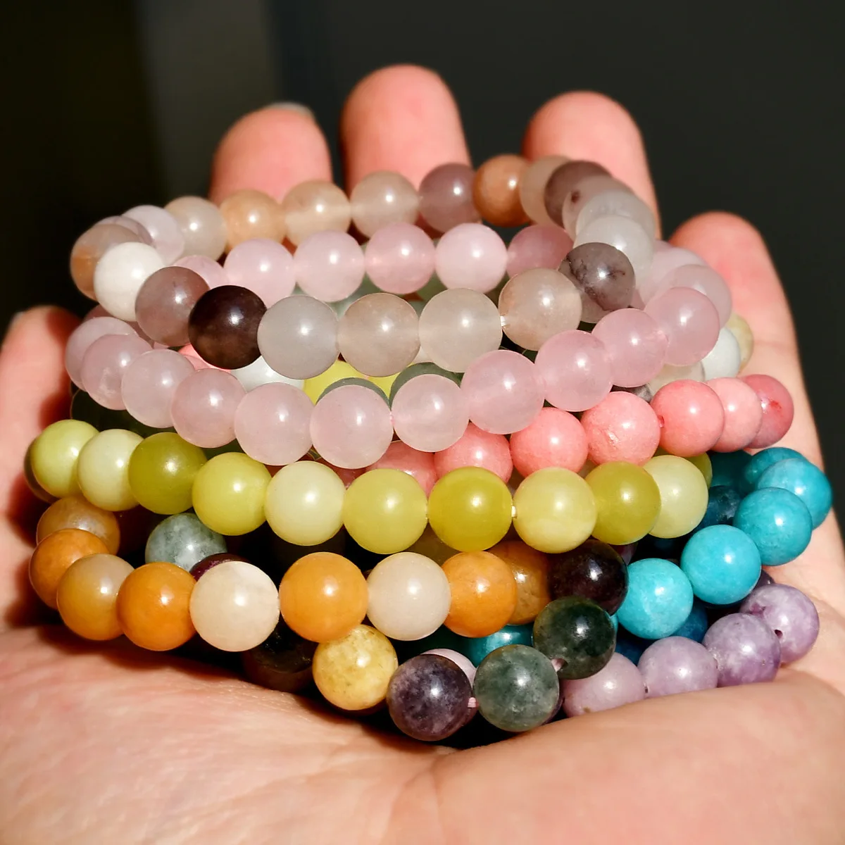 8mm Natural Stone Bracelet with Card for Friendship, Birthday, Holiday Gift – Turmaline Beaded Wristband for Men & Women view 4