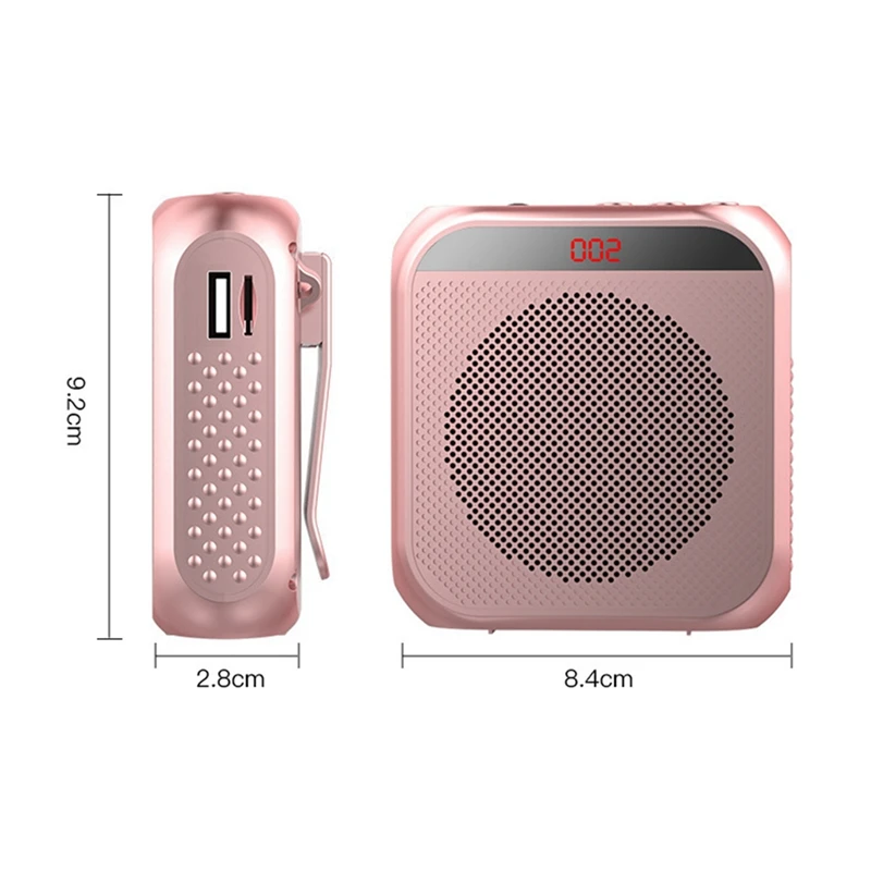 다기능 음성 증폭기, 마이크 디스플레이 포함 휴대용 스피커, 교사 연설용, 2200Mah