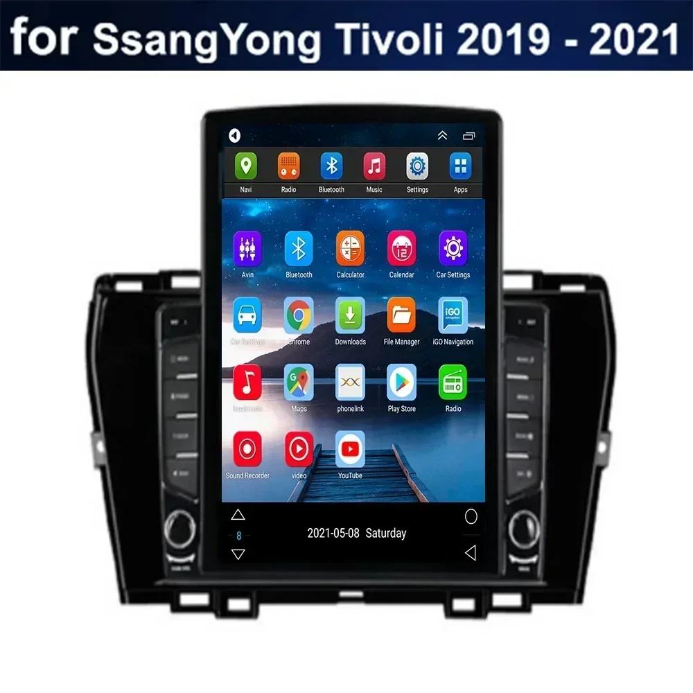 Android 13 For Tesla Style Vertical Screen Car Radio Stereo Multimedia Audio Player For SsangYong Tivoli 2019 2020 2021 to 2035