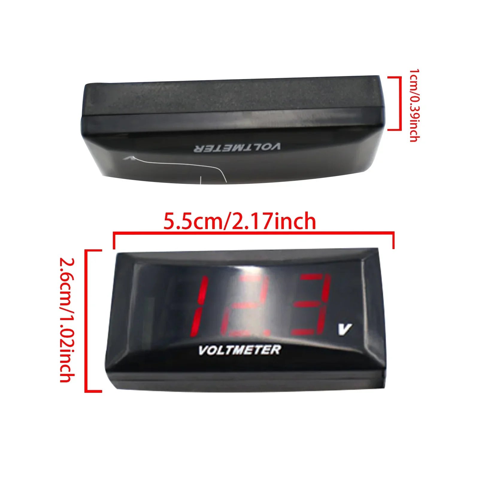 Digital Voltmeter 12V LED Display Voltage Meter Tester with Reverse Polarity Protection for Car Motorcycle Universal