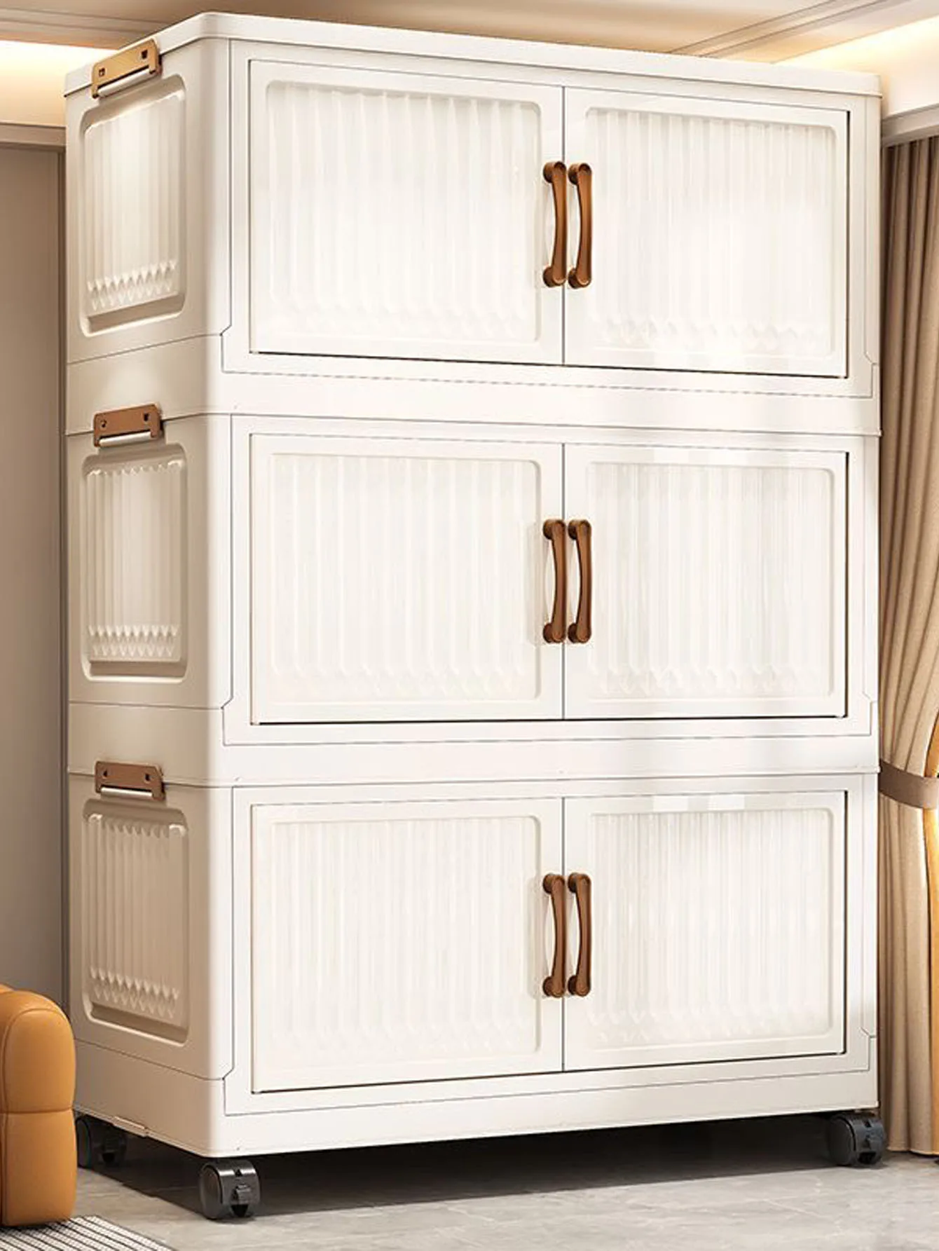 Thickened Foldable Multi-layer Storage Cabinet for Home Bedroom Baby Closet Mobile Snacks Toys Organizer Cabinet