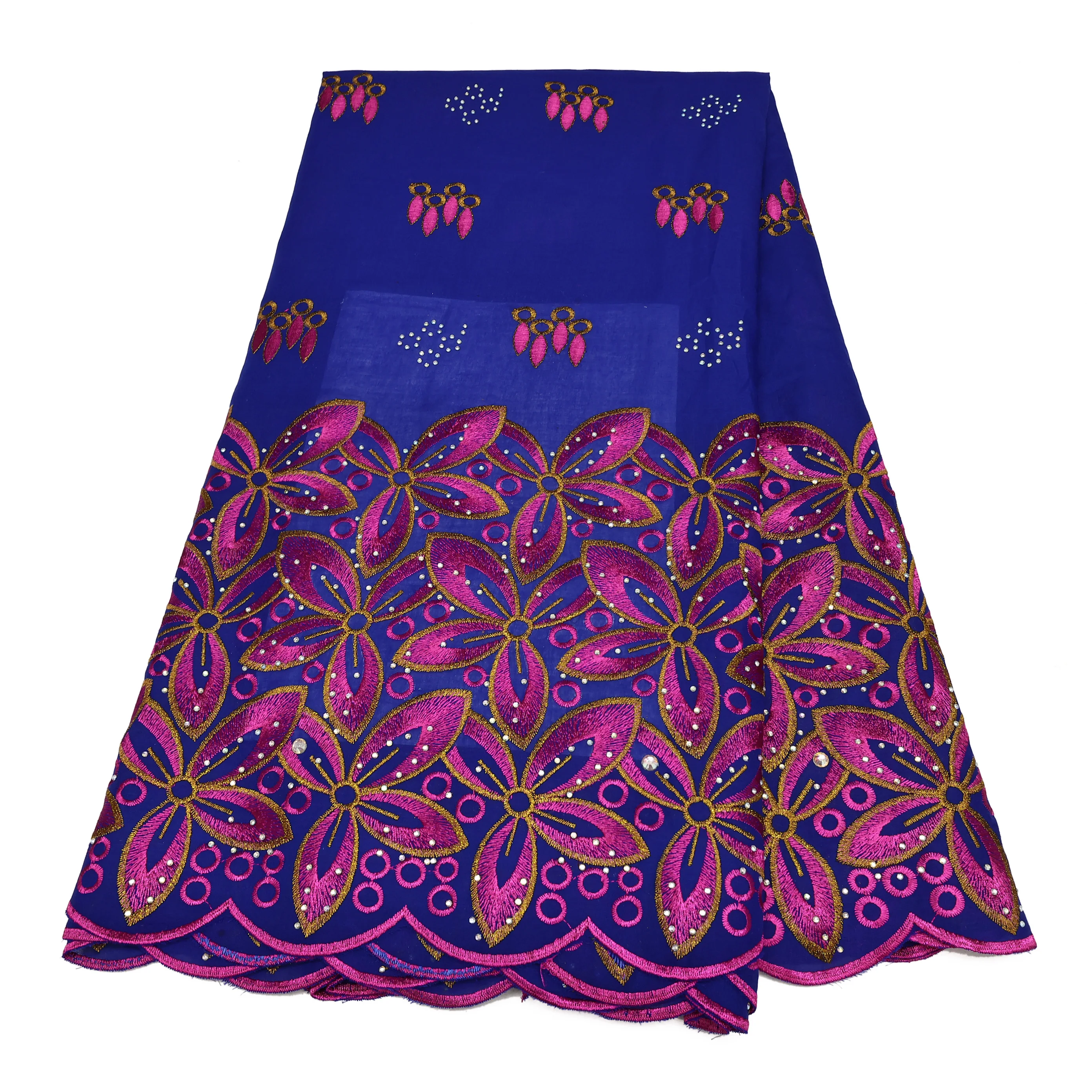 Fashion Cotton Swiss Voile Lace Material Newest Nigerian Printed Embroidery Sew For Wedding Dress Women Dry Lace Cotton Fabric