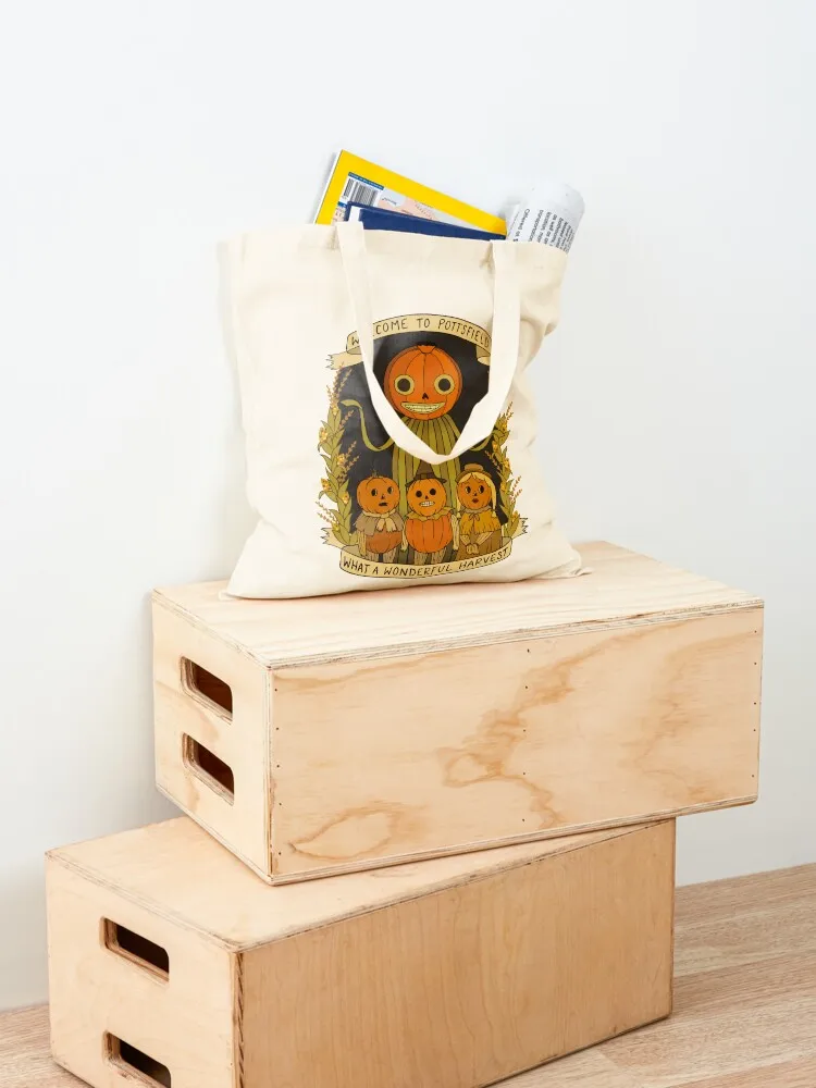 Welcome to Pottsfield, What a Wonderful Harvest Tote Bag Shopper Beach bag custom bags great bag