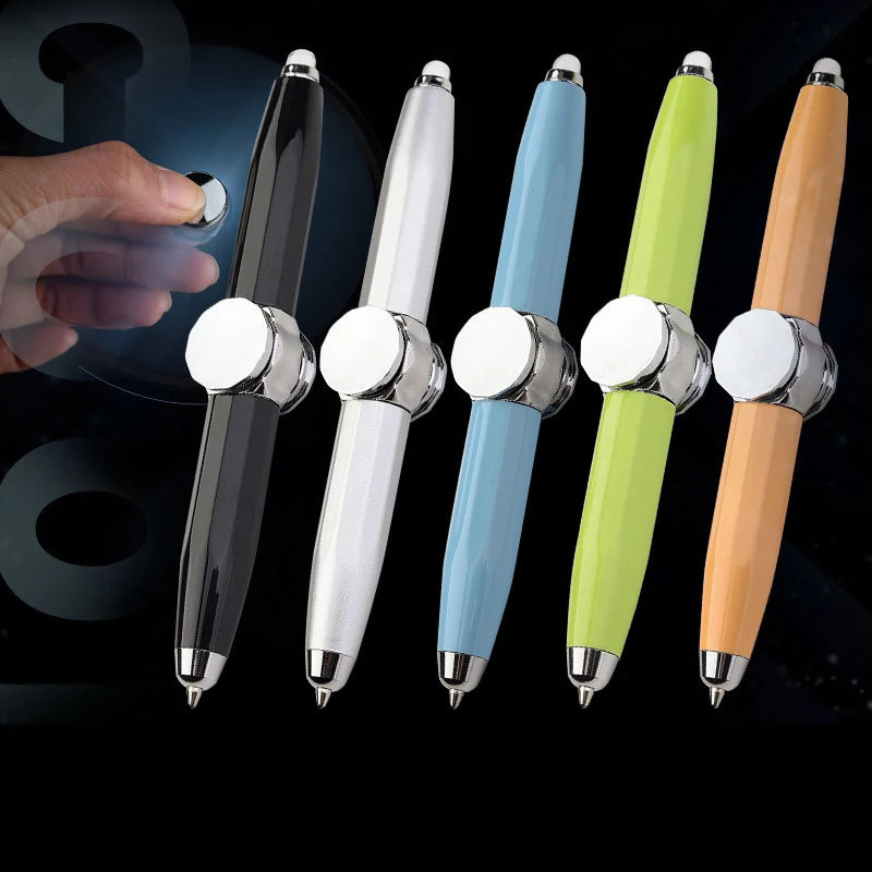 

Creative Fingertip Gyro Rotating Pen Children's Anti-pressure Metal Fingertip Gyro Ballpoint Pen With LED Light Children Adult