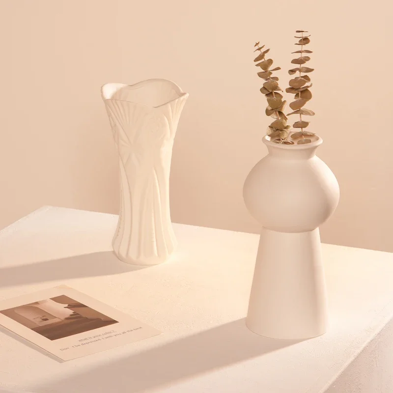 Ceramic Vase Dry Flower Creative White Nordic Style Vases Modern Home Decor Jarrones ваза для цветов стеклоic Decoration