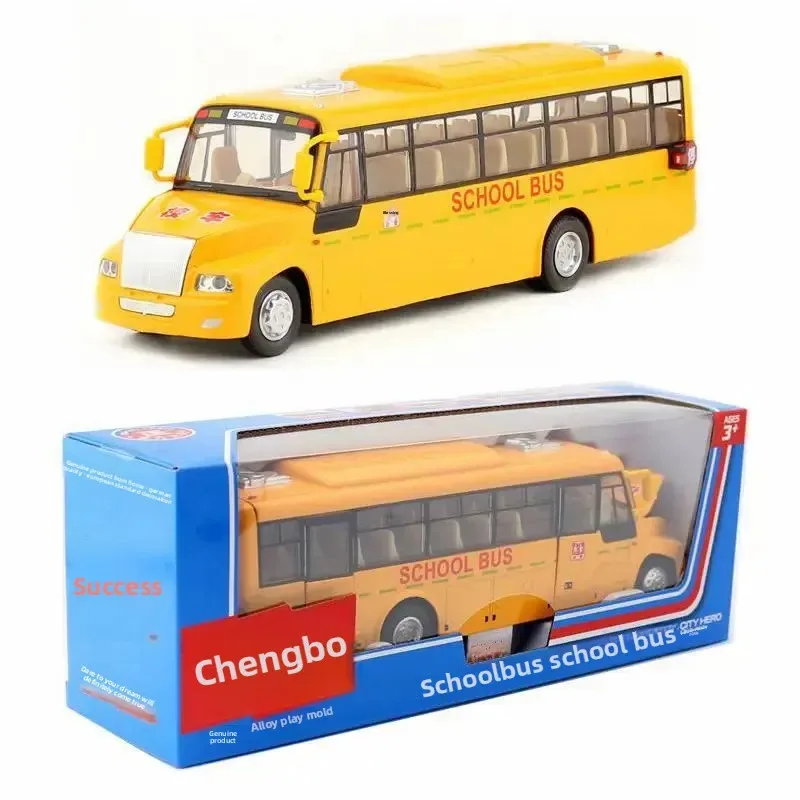 

Car Toy School Bus Sound Light Opening Door Boxed Non-Radio Controlled Colorful Amber Realistic Alloy Model