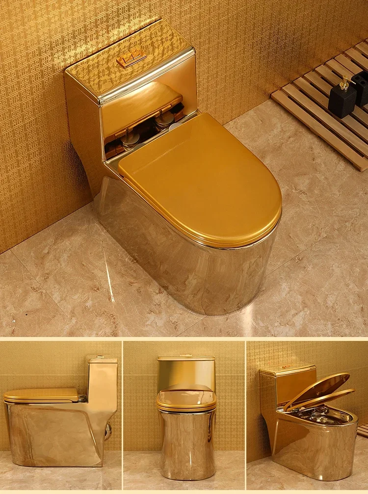 

Furniture New golden toilet siphon super swirl large diameter water-saving silent toilet local gold toilet small bathroom