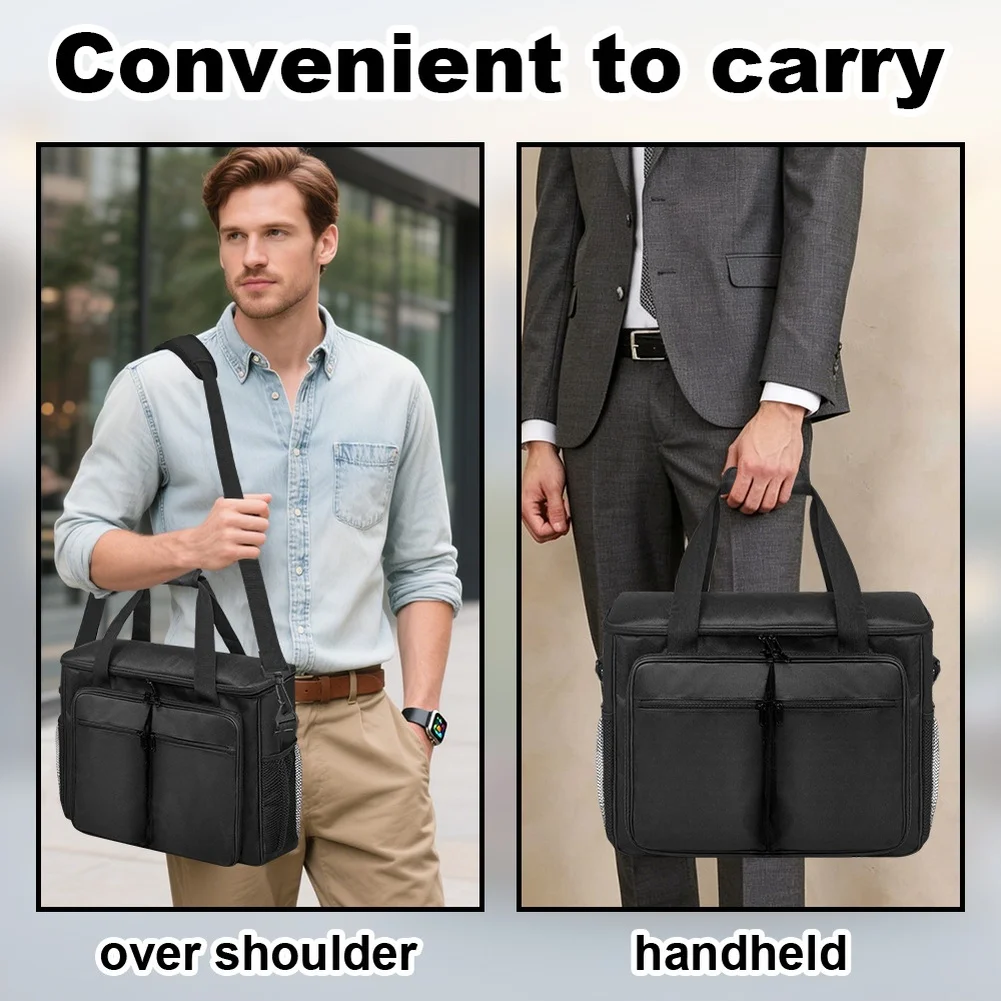 Portable Black Oxford Bartender Tool Bag Cocktail Mixing Accessories Organizer With Padded Compartments For Bar Party Travel