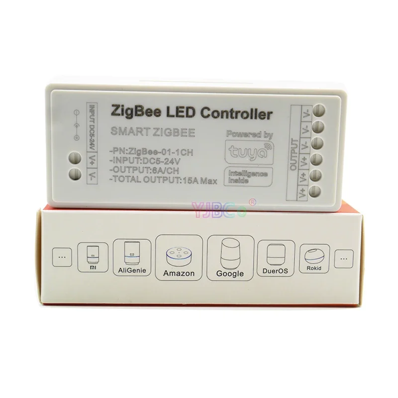 Zigbee Única Cor LED Strip Light Dimmer, Tuya Smart APP, 5V, 12V, 24V, Monocromático, CCT, RGB, RGBW, RGBCCT