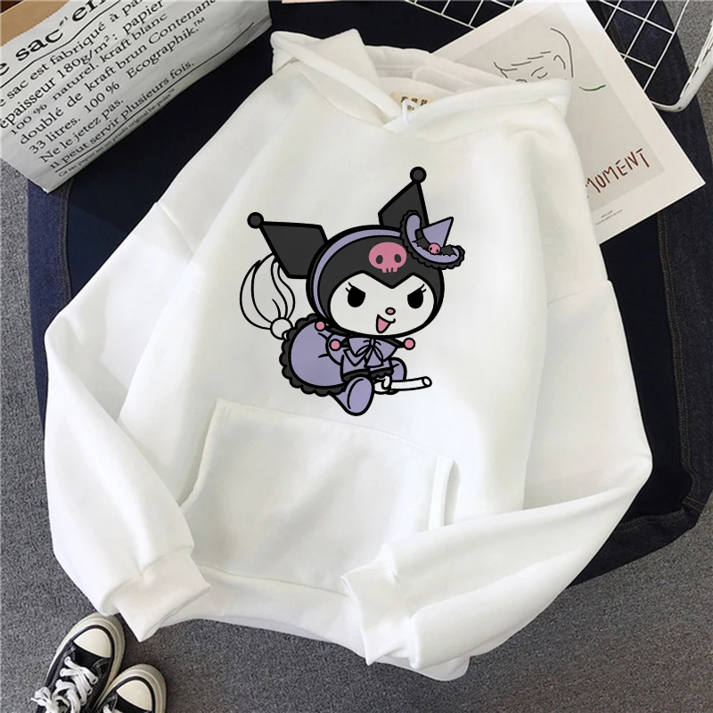 Y2k Kawaii Clothes Kuromi Sweatshirts Hoodie Sanrio Kuromi Women Manga Sweatshirt  Harajuku Female Hoodies Hoody