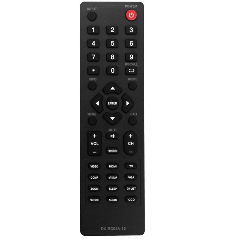 Black Remote Control For Dynex DX-32E250A12 DX-24E150A11 DX-19LD150A11 DX-L42-10A DX-L40-10A LCD HDTV TV