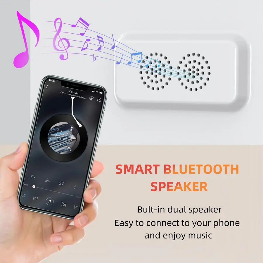 Makeup Mirror with Lights 9x12 Hollywood Mirror with Music Speaker Dimmable 3 Color Lighting Light up Mirror with 10X Magnificat