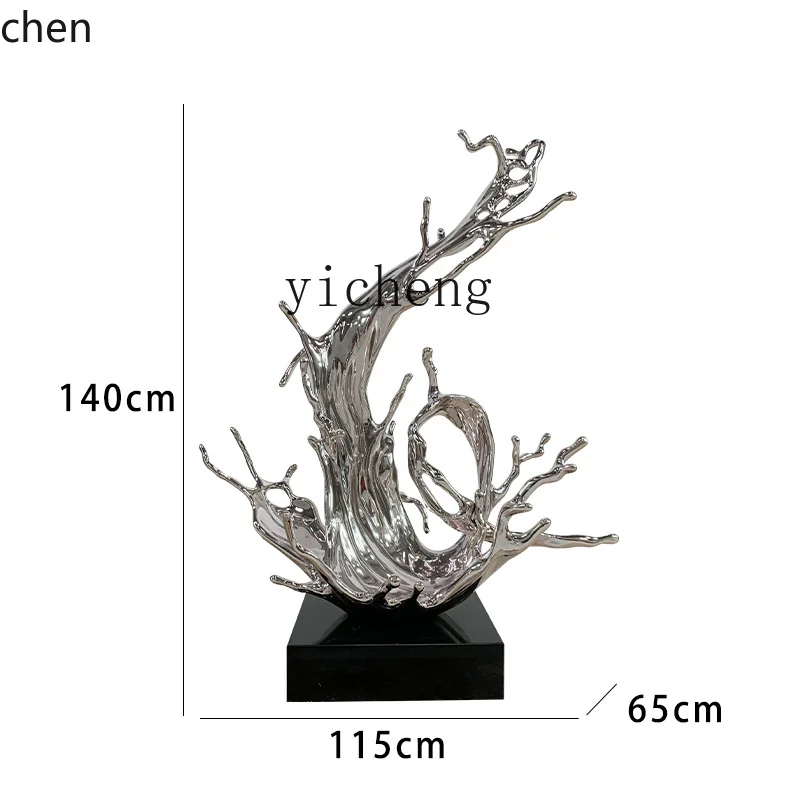 ZML Large Electroplated Wave Glass Fiber Sculpture Soft Decoration Ornament