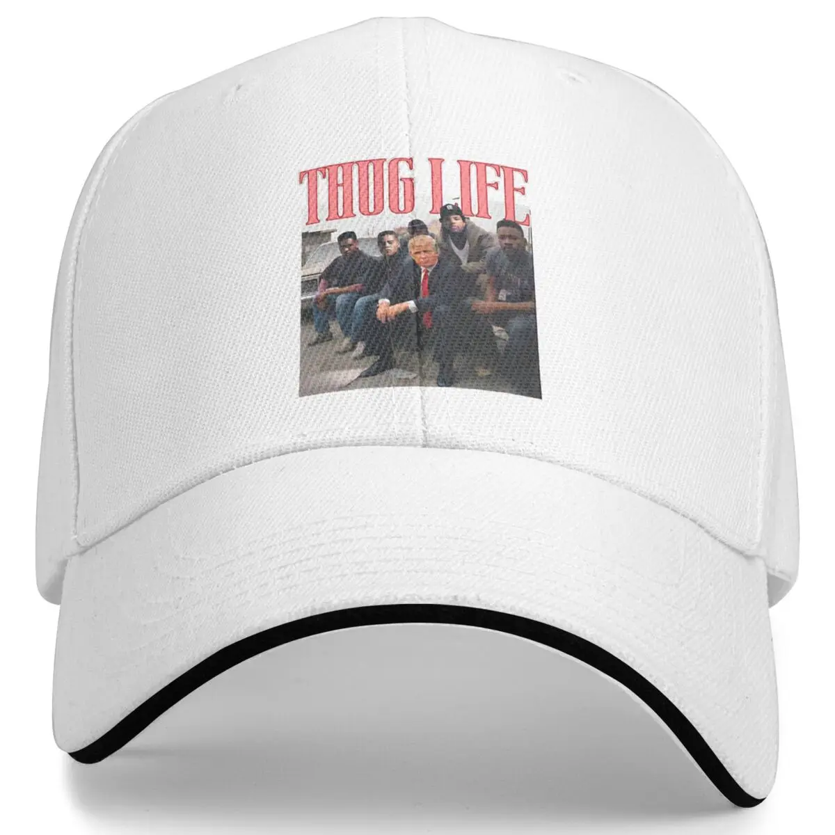 Fun Thug Life Trump And Friends Casual Baseball Cap Hunting Camping Trucker Hat Summer Wholesale Women Men Stylish Baseball Cap