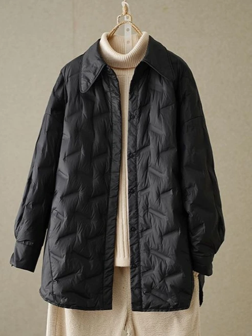 Herfst en winter nieuwe dames donsjack los woon-werkverkeer mode shirt donsjack