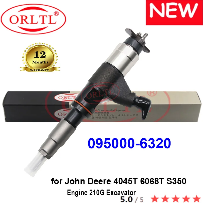 ORLTL NEW 095000-6320 Genuine Fuel Injector 095000-6321 0950006320 095000 6320 6321 for John Deere 4045T 6068T S350 Excavator