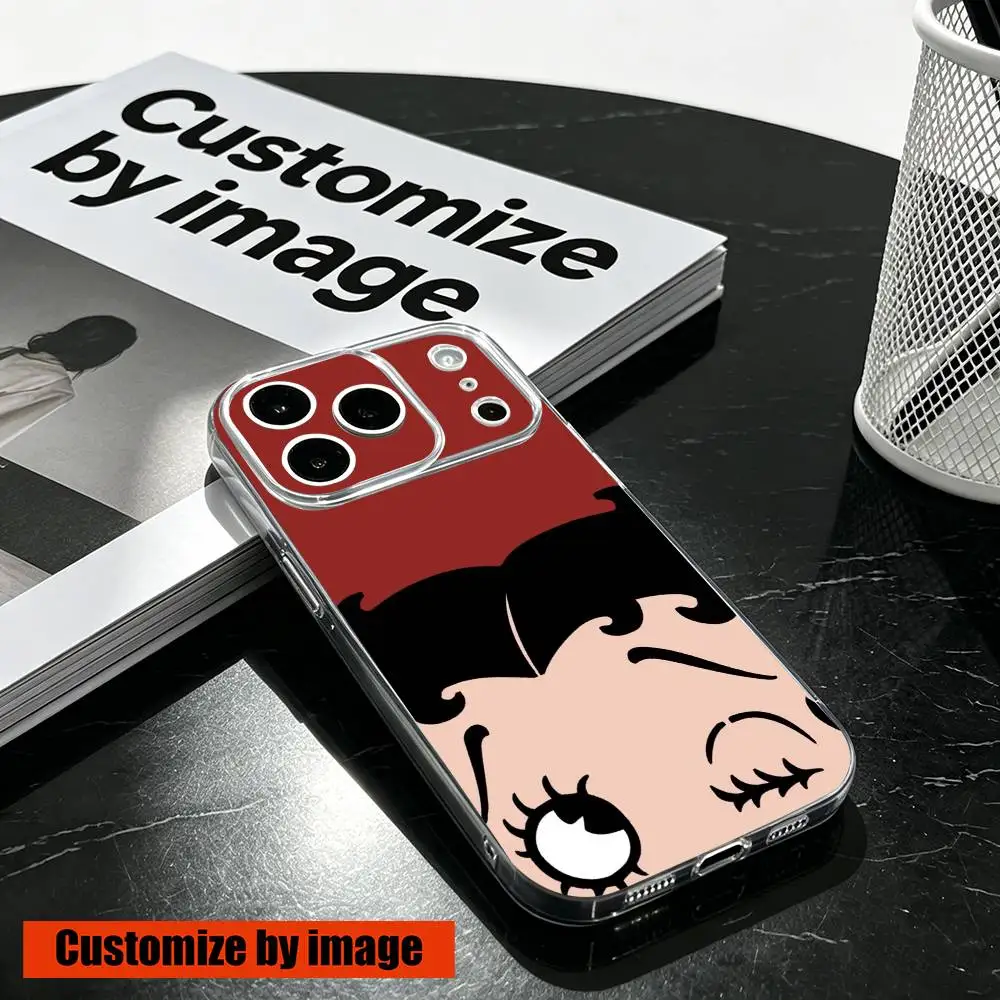 

Gift Cute-B-Betty Boop Phone Case Transparent Silicone Soft For iPhone 17 16 15 14 13 12 11 Mini Pro Max Plus