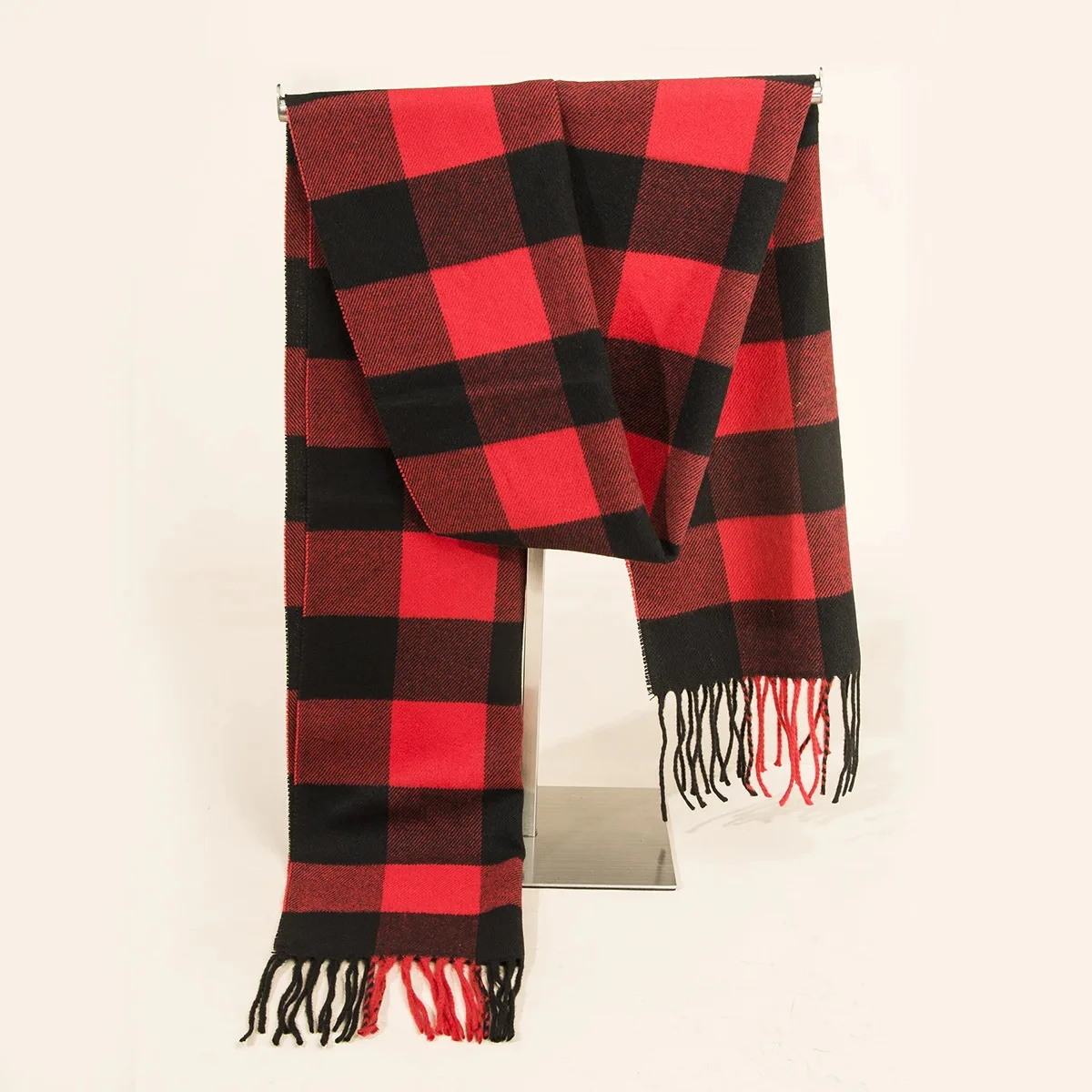 2023 New Cashmere Plaid Scarf Soft Solid Women Winter Shawl New Wrap Bandana Pashmina Tassel Thicken Warm Neckerchief