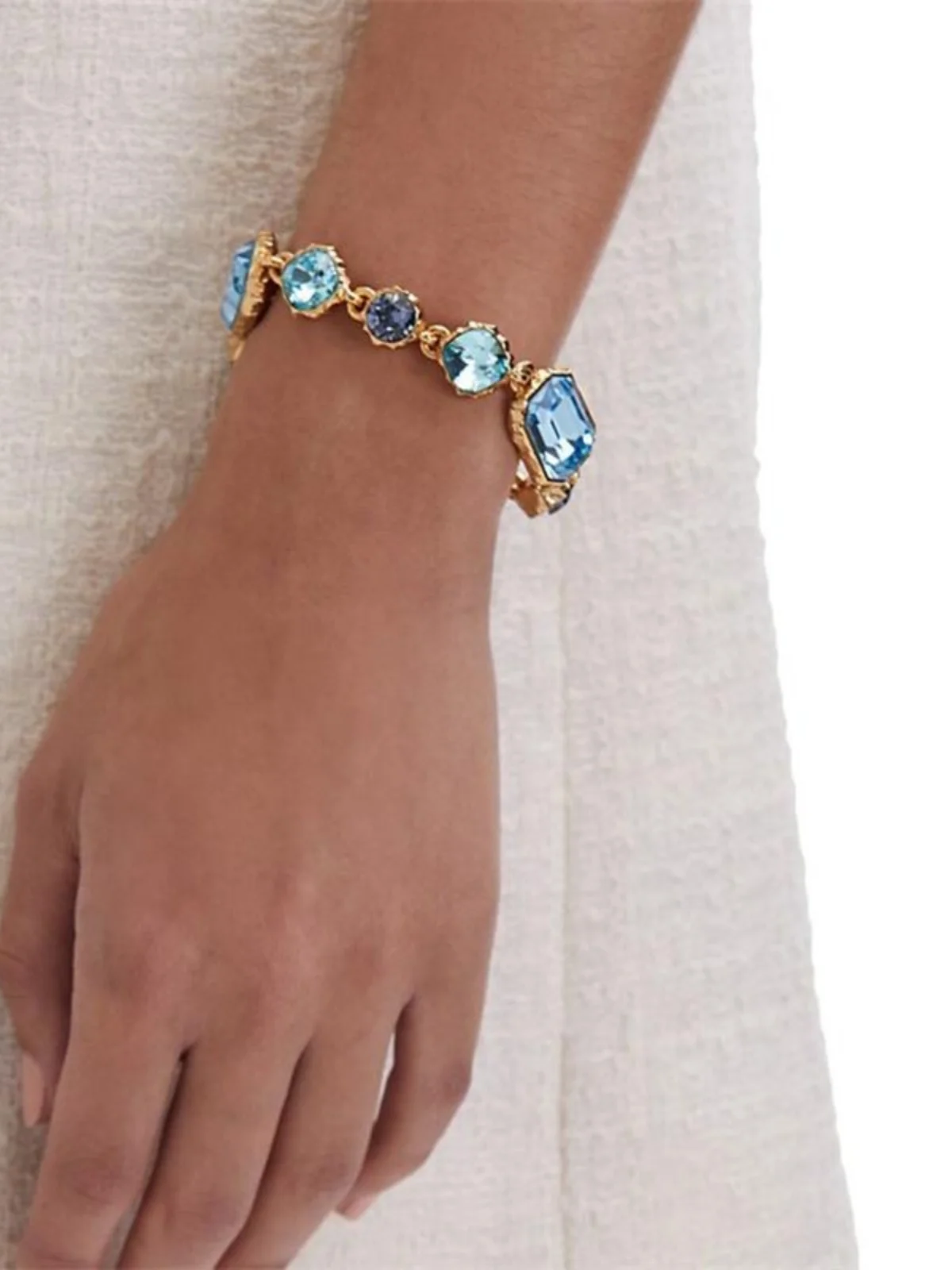 Oscar European and American Fashion Trend Retro Literary and Elegant Niche Design Shiny Crystal Adjustment Bracelet