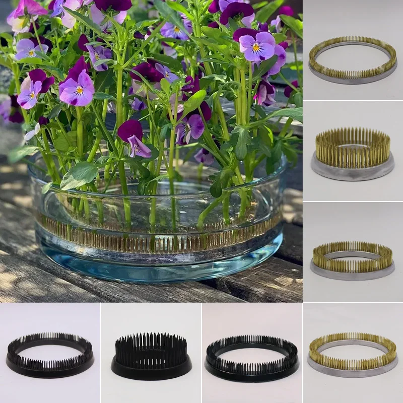

Silver/Gold/Black 70/120/150/200cm Round Kenzan Ring Japanese Flower Arrangement Base Stainless Copper Ikebana Florist Tool