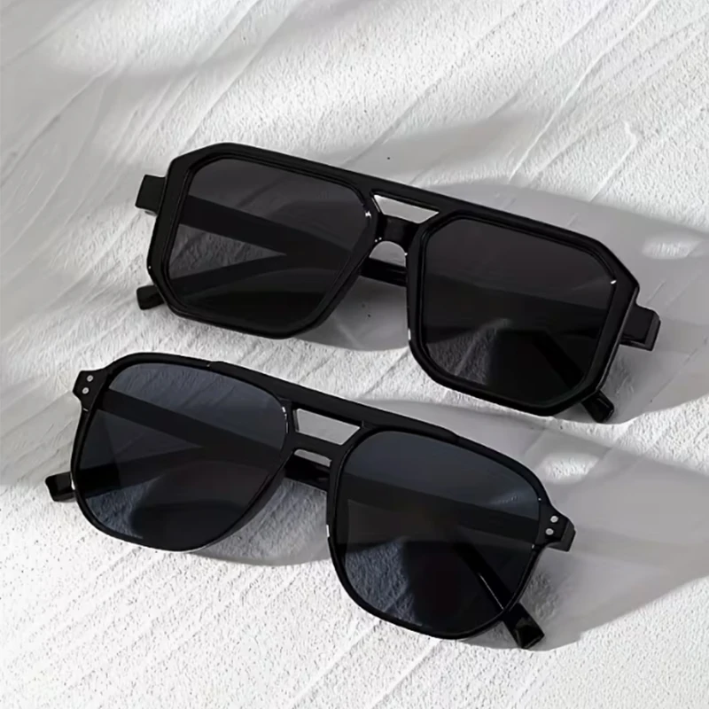 Dreiteilige Modebrille mit Doppelstrahlrahmen, mehrfarbiges Unisex-Vintage-Brillenset mit kleinem Rahmen