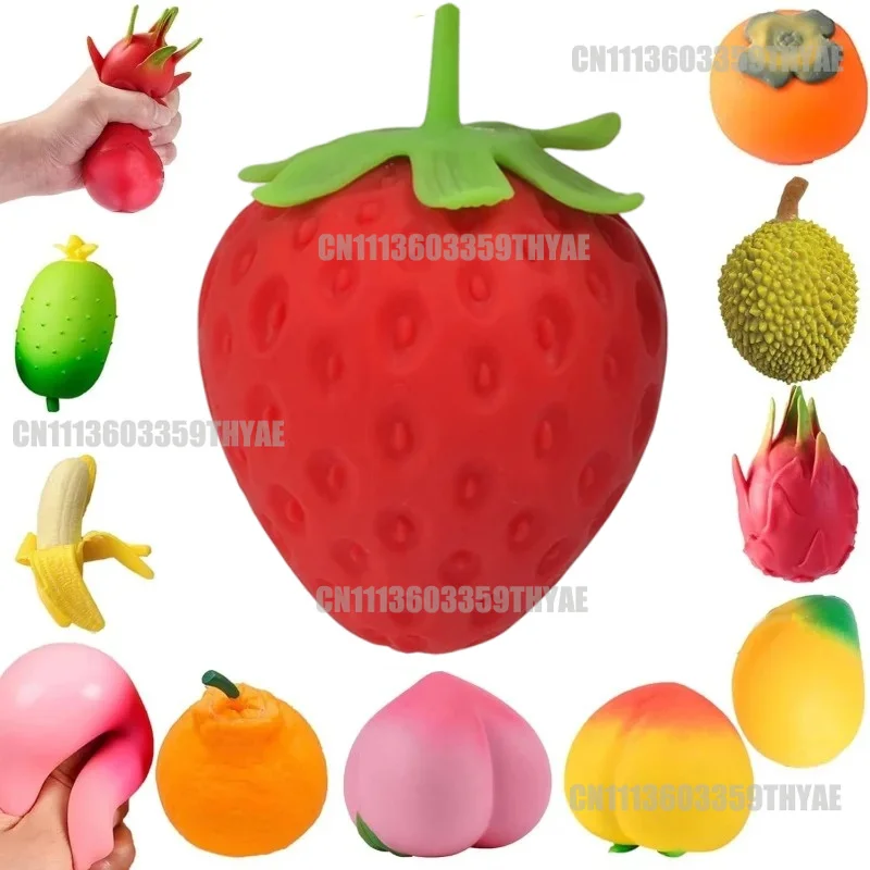 

Dragon Fruit/Peach/Orange/Durian/Mango/Banana /Strawberry Squishy, Soft Squeeze Stress Relief Fidget Toy for Office Home