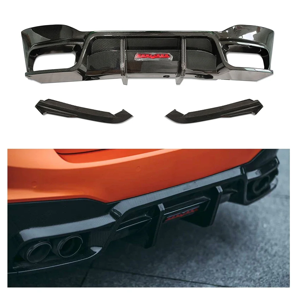 Real Dry Carbon Fiber Car Rear Bumper Diffuser for BMW M5 F90  Rear Splitters Spoiler Back Lip Upgrade Body Kit