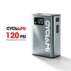 120 PSI Bike Portable Electric Pump Aluminum Alloy Mini Cycling Bicycle Tire Inflator Pressure Display Start CYCLAMI E1 Team